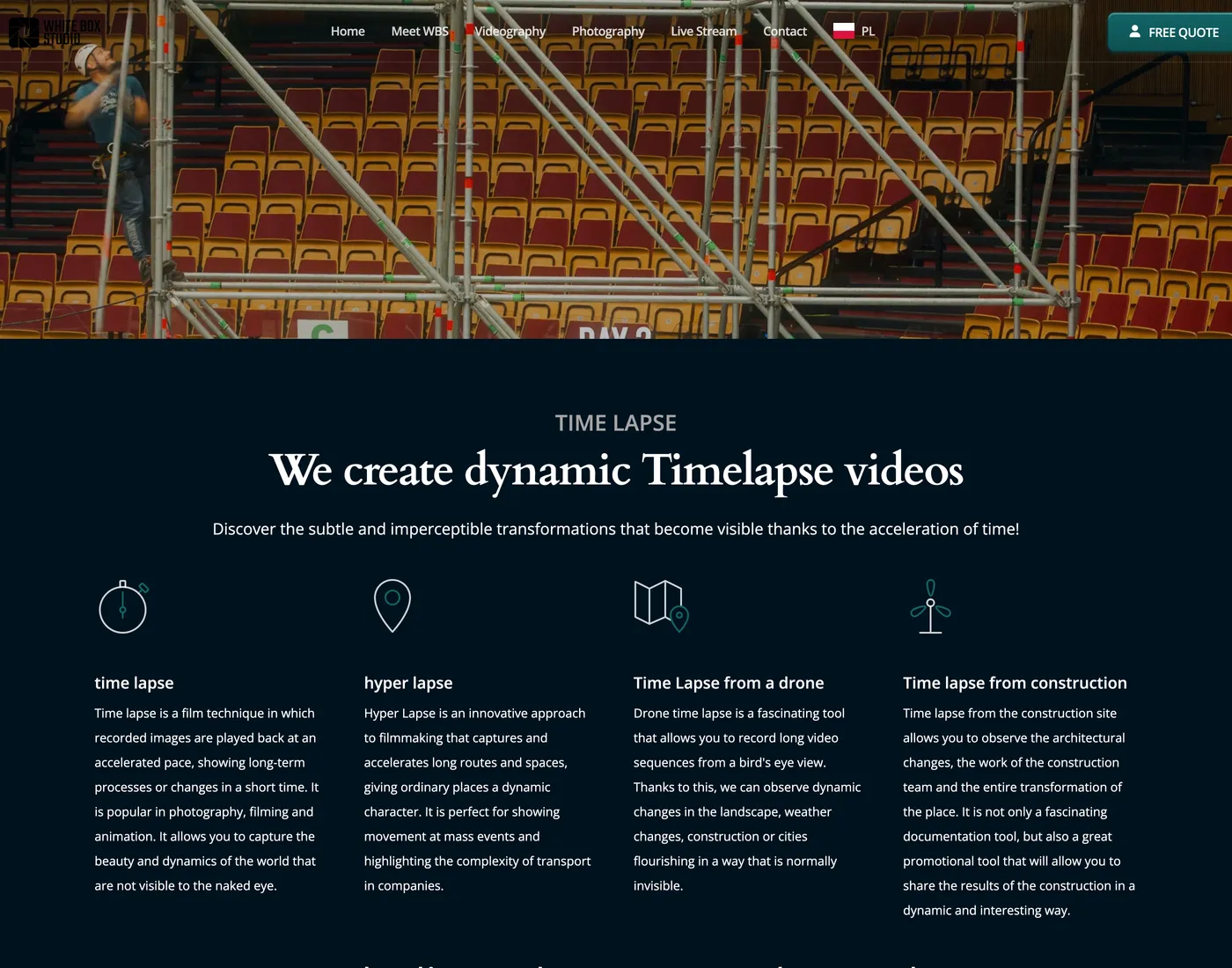Timelapse service page